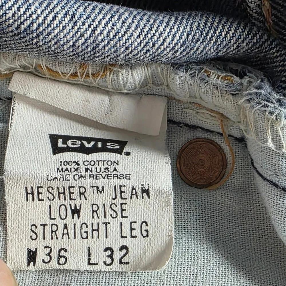 Vintage Levis Hesher Jeans 36x32 Made in USA Low Rise Straight Leg 00558-8548